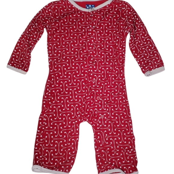 Kickee Pants Coverall Red|White Baby Girls 3-6 Months - Picture 1 of 4